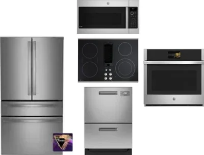 5 Piece Package Includes Refrigerator, Cooktop, Wall Oven, Microwave And Dishwasher
